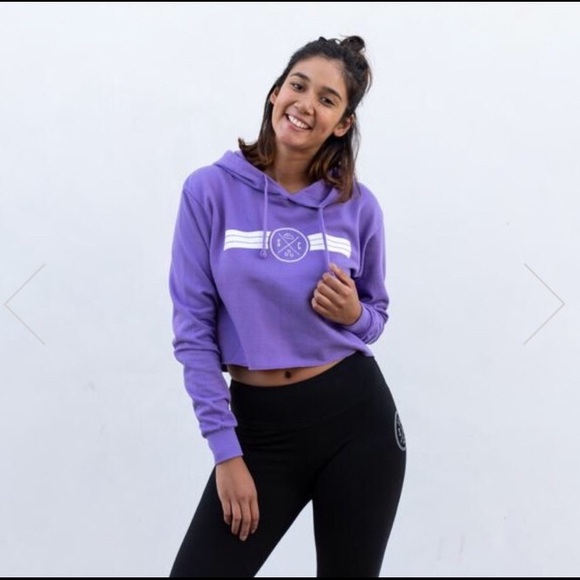 Sand Cloud Lilac Purple Crop Top Hoodie - Picture 8 of 9